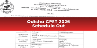 Odisha CPET 2026 Schedule Out; Exams From May 5-16 Across 50 Subjects